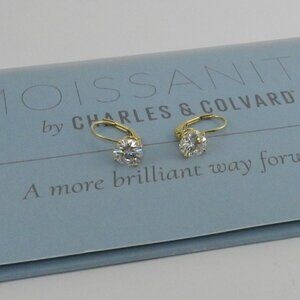 Charles & Colvard Moissanite Earrings (2 ct. t.w. Diamond  ) 14K Yellow Gold